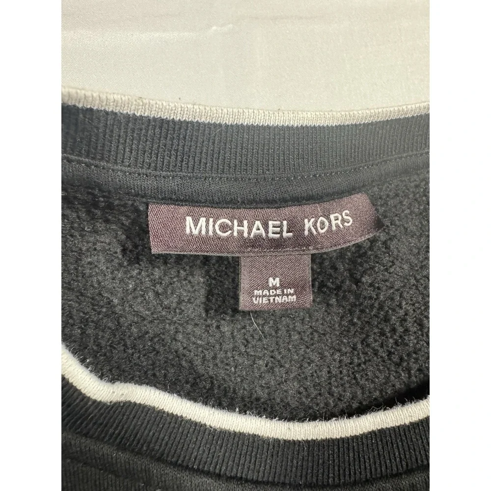 Michael Kors Men's Black Crewneck with Embossed KORS and White Logo